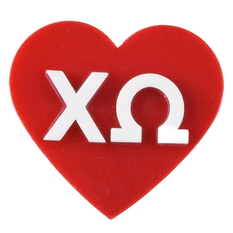 ONLINE EXCLUSIVE - Chi Omega Acrylic Heart Pin