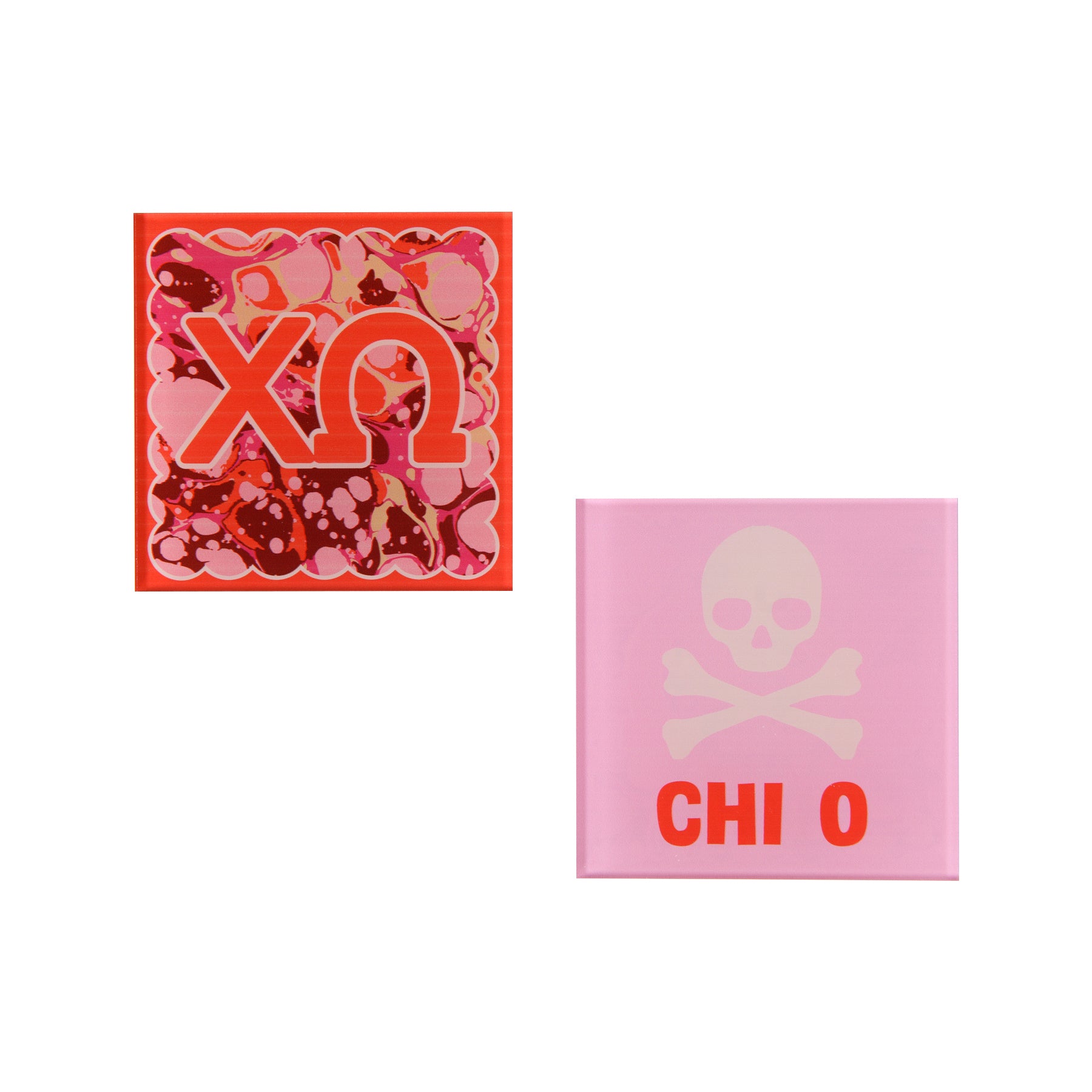 Sorority Reversible Acrylic Marbled Coaster