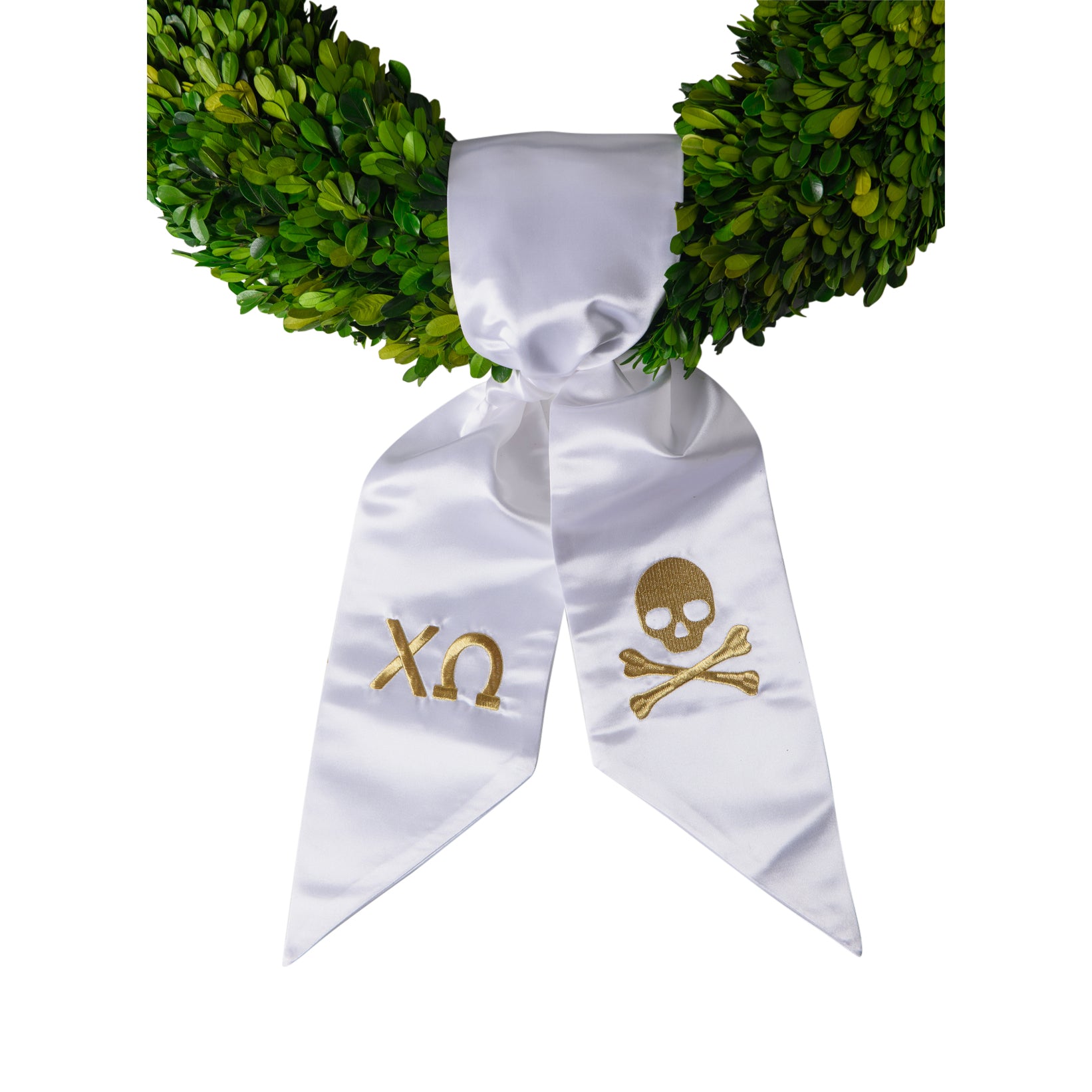 Sorority Satin Embroidered Wreath Sash