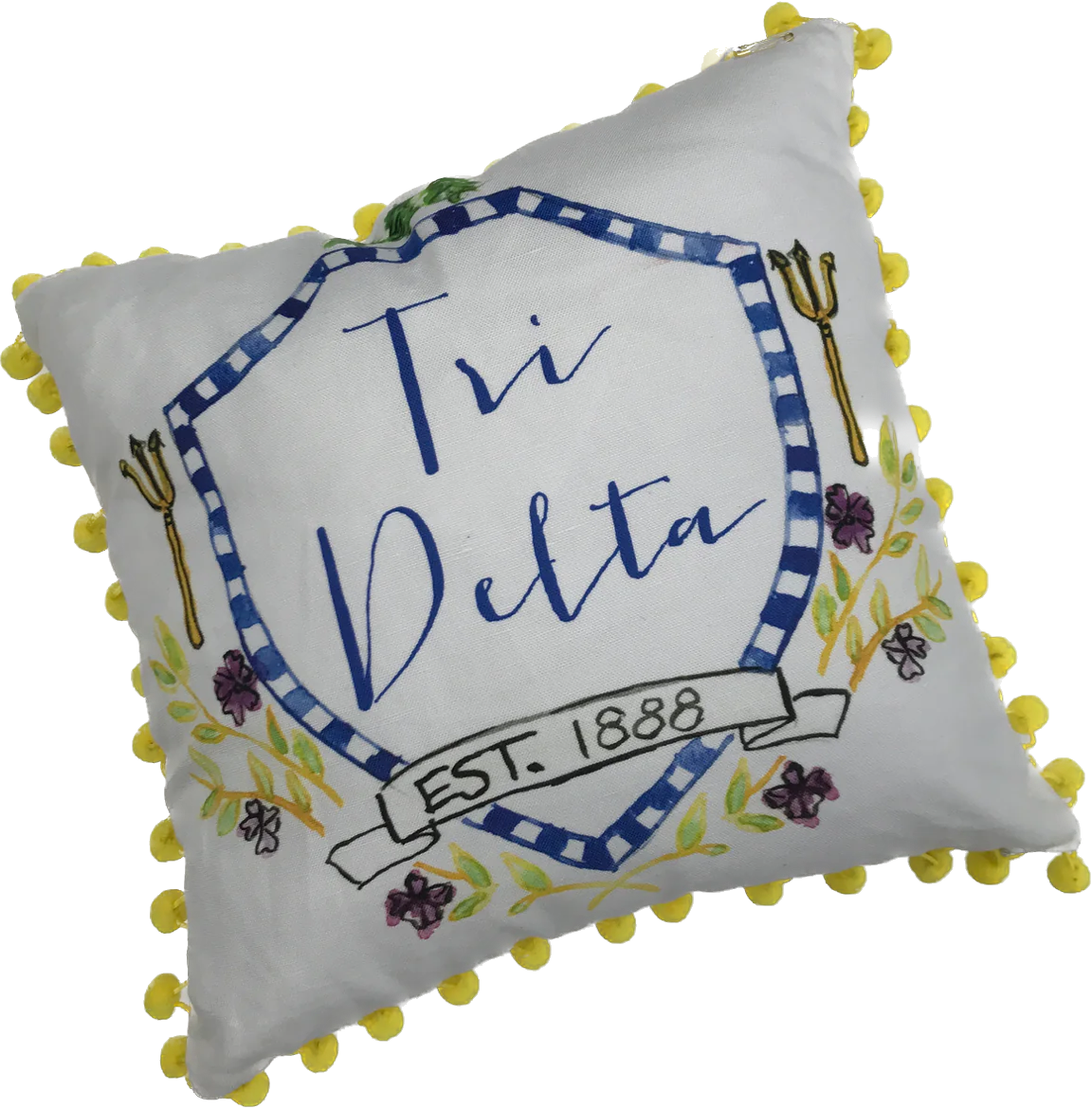 Delta Delta Delta Pom Pom Pillow