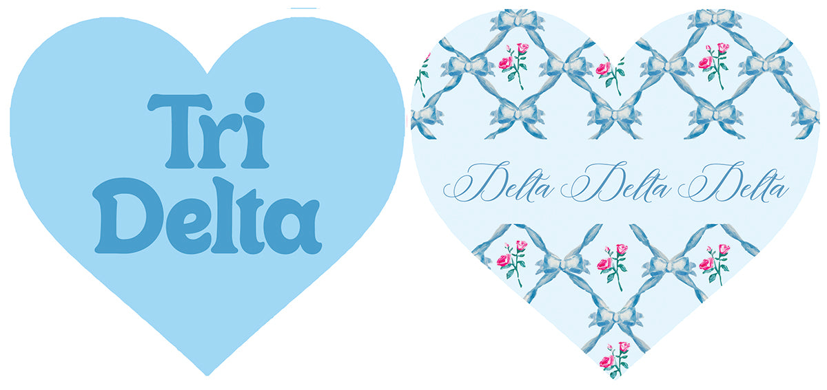 Tri Delta Double Sided Acrylic Heart Coaster