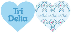 Tri Delta Double Sided Acrylic Heart Coaster