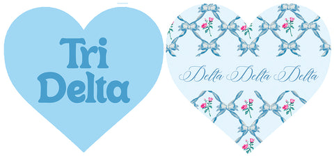 Tri Delta Double Sided Acrylic Heart Coaster