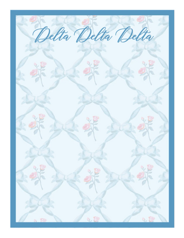 Tri Delta Floral Notepad