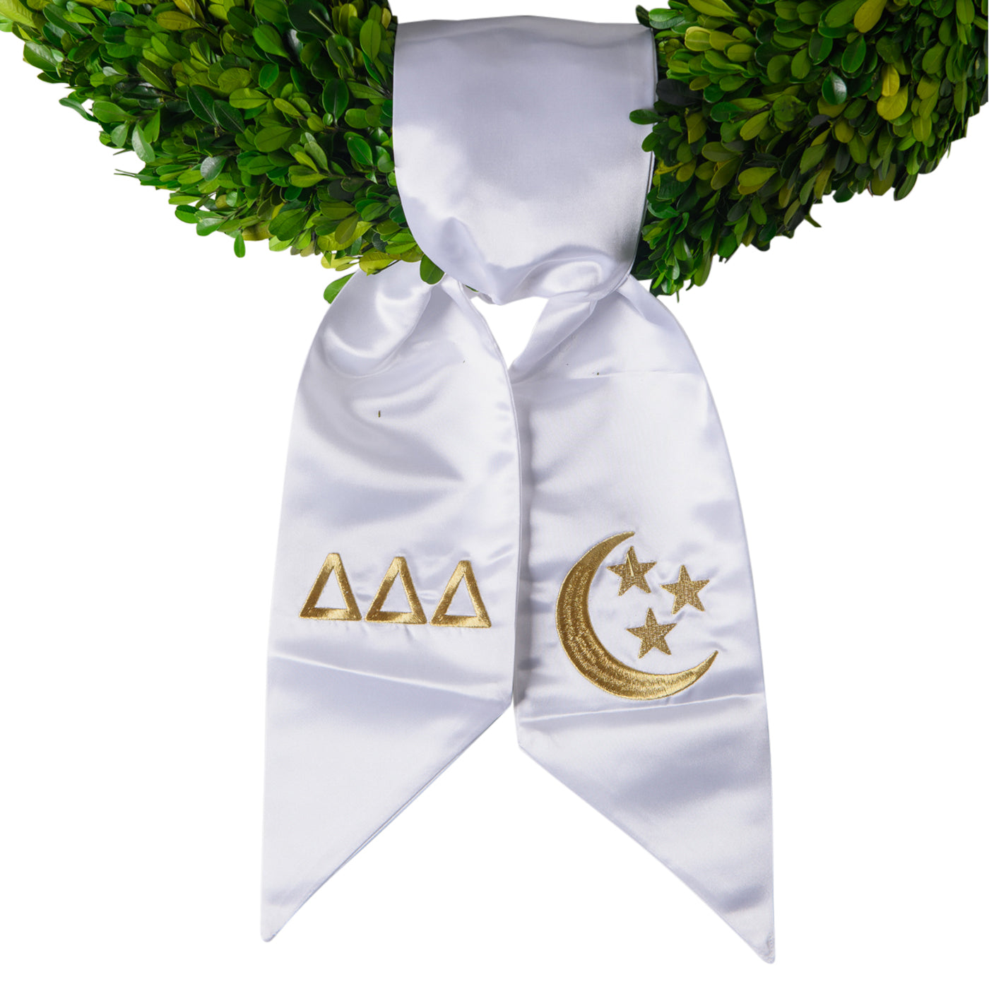Sorority Satin Embroidered Wreath Sash