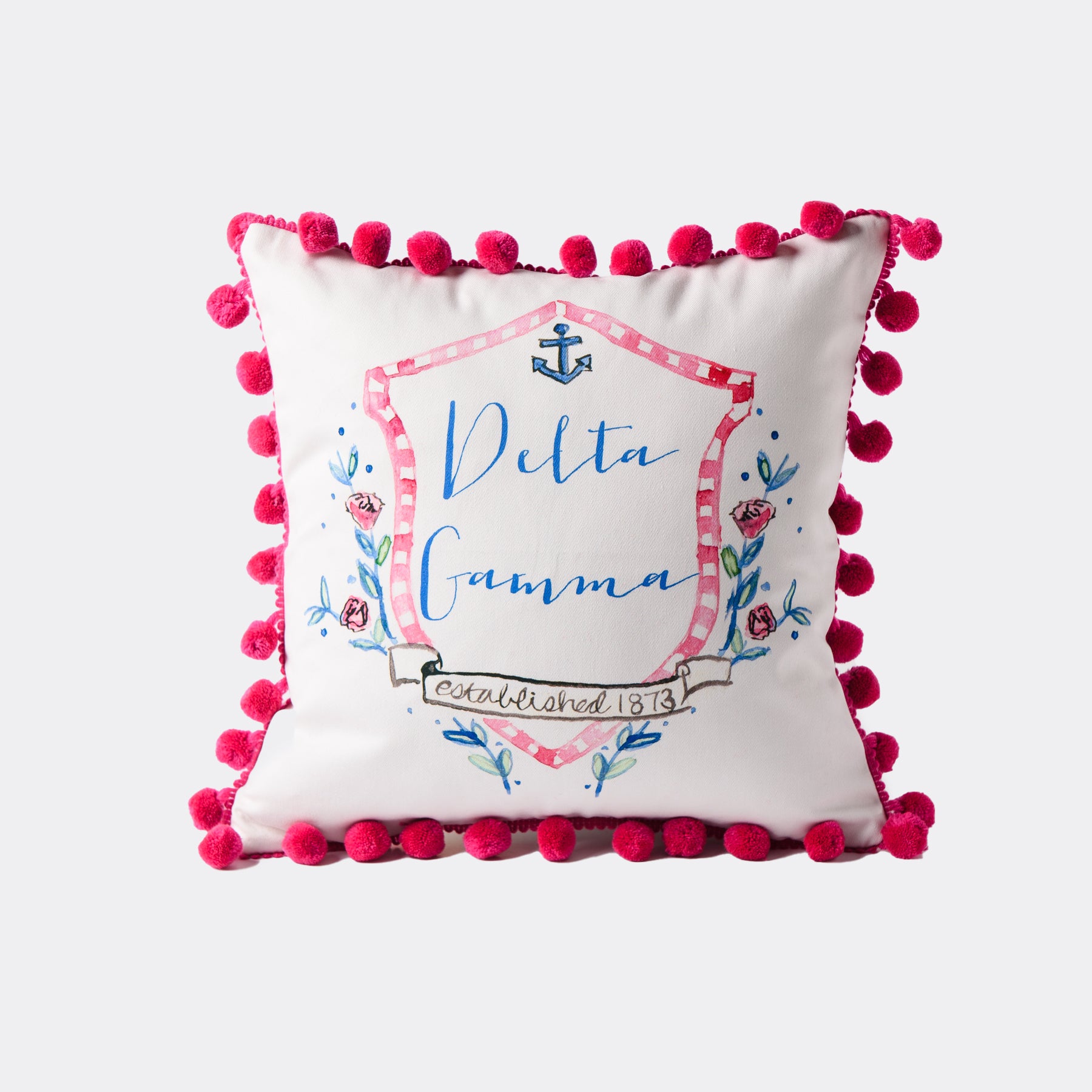 Delta Gamma Pom Pom Pillow