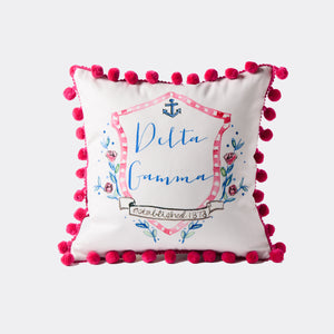 Delta Gamma Pom Pom Pillow