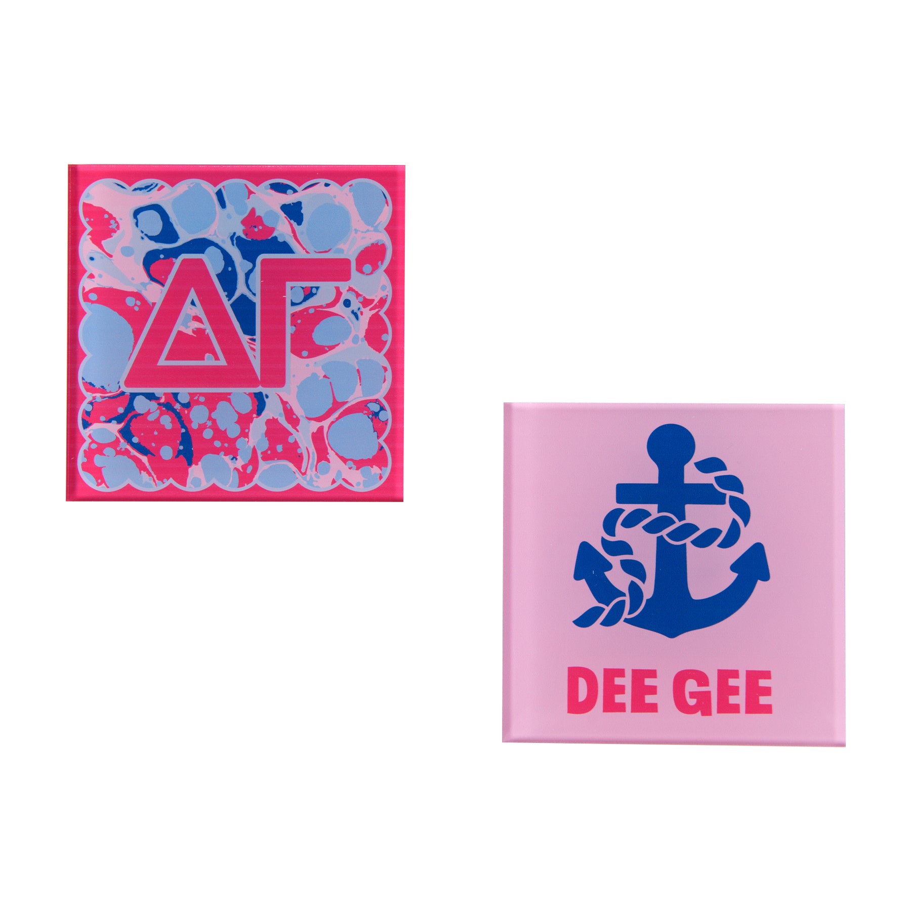 Sorority Reversible Acrylic Marbled Coaster