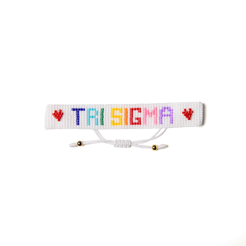 TRI SIGMA Rainbow Heart Beaded Bracelet