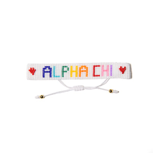 ALPHA CHI Rainbow Heart Beaded Bracelet