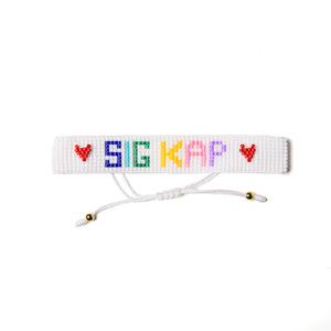 SIG KAP Rainbow Heart Beaded Bracelet