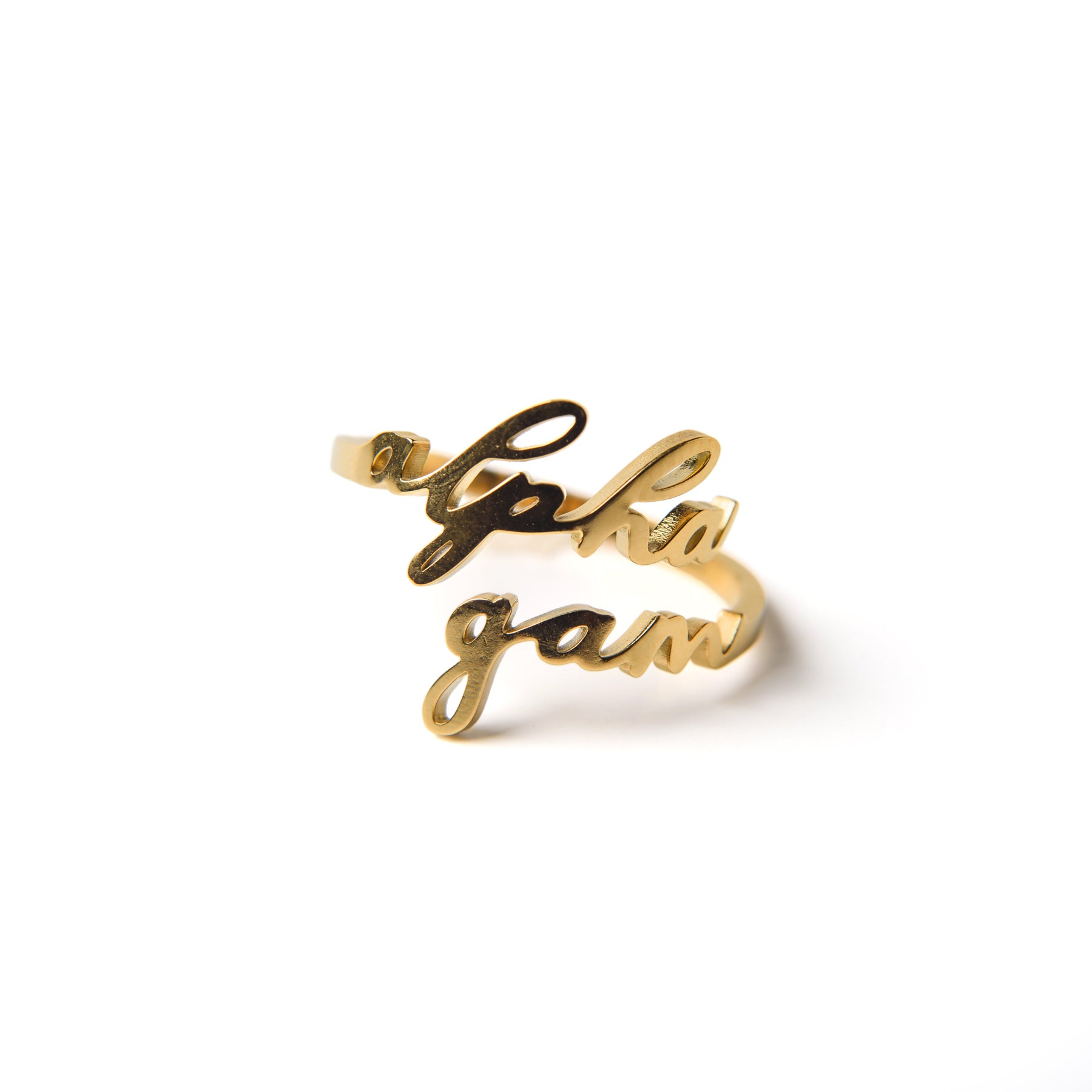 Romantic Script Adjustable Ring