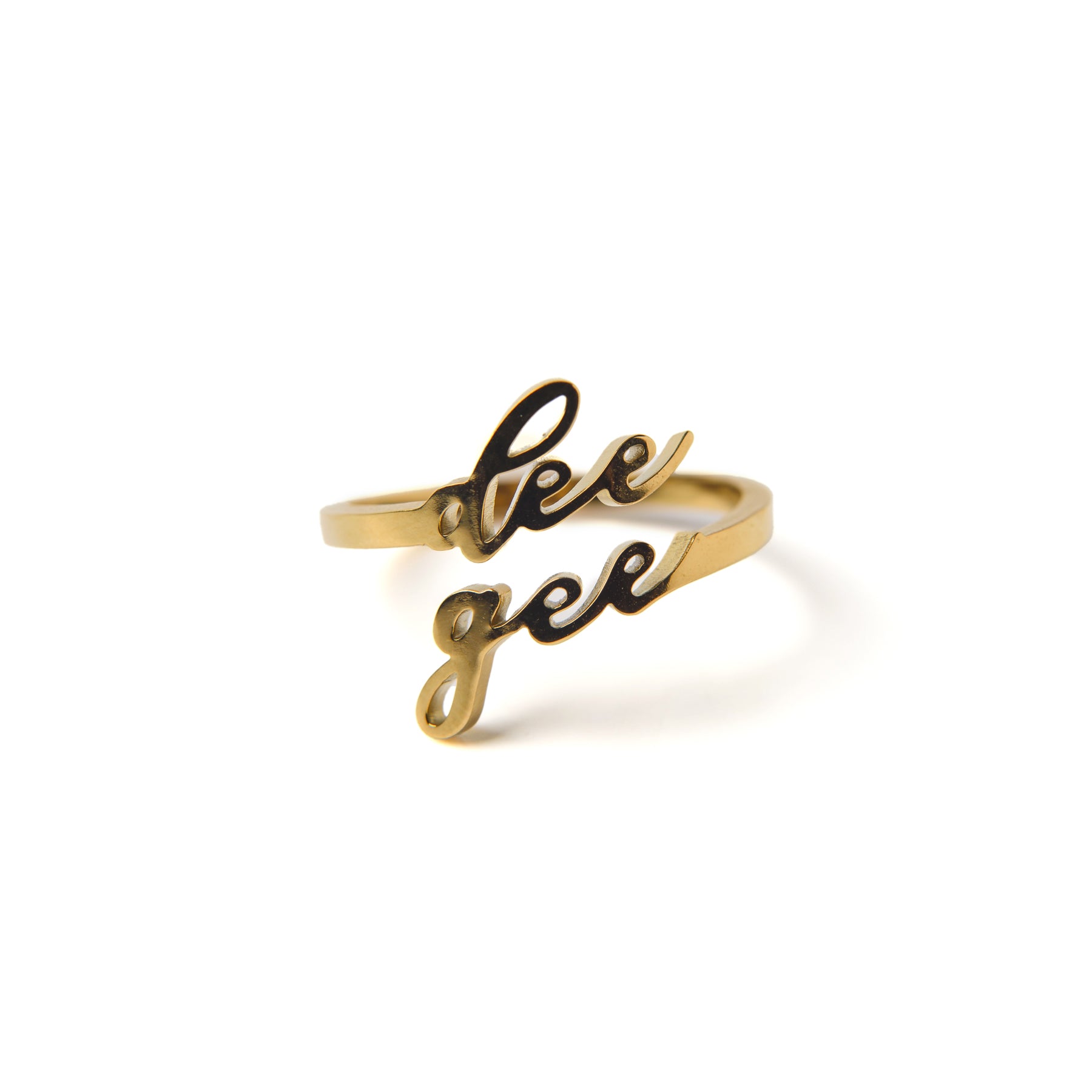 Romantic Script Adjustable Ring