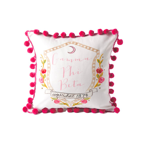 Gamma Phi Beta Pom Pom Pillow