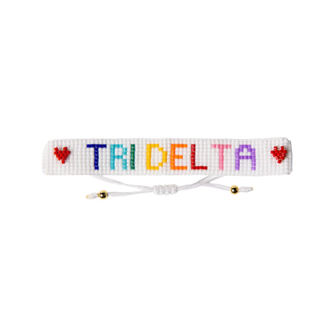 TRI DELTA Rainbow Heart Beaded Bracelet