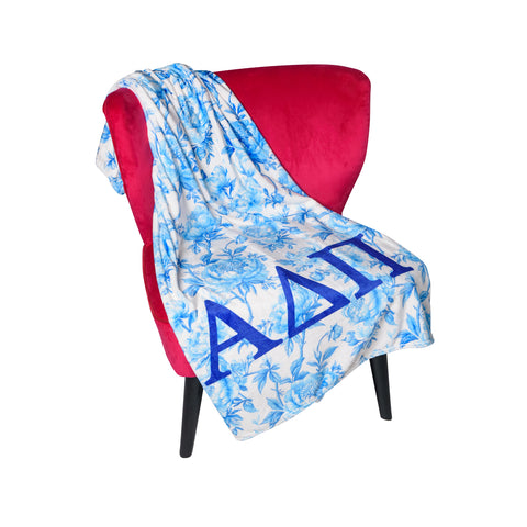 Alpha Delta Pi Floral Minky Blanket