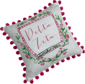 Delta Zeta Pom Pom Pillow