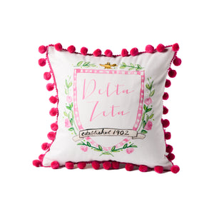 Delta Zeta Pom Pom Pillow