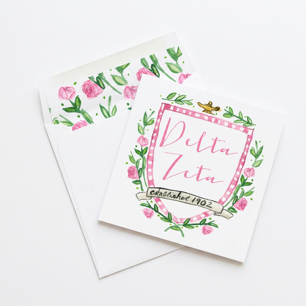 Sorority MOTIF Greeting Card with Liner
