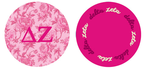 Delta Zeta Reversible Sided Acrylic Floral Coaster