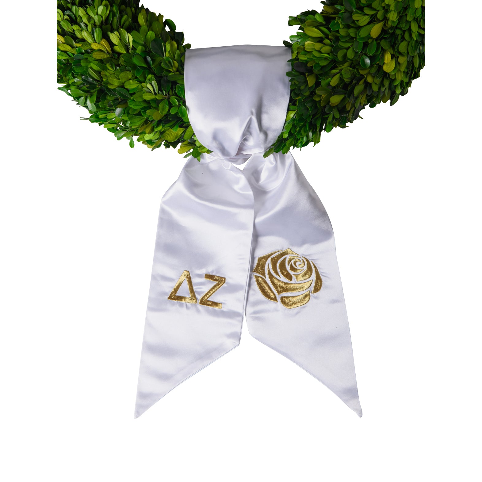 Sorority Satin Embroidered Wreath Sash