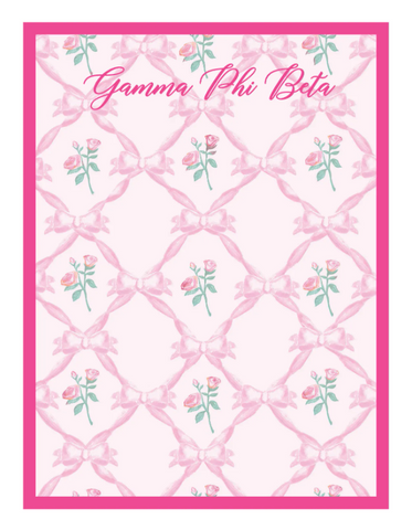 Gamma Phi Beta Floral Notepad