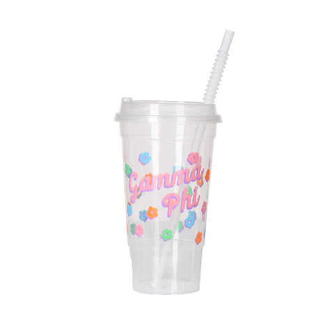 Gamma Phi FLOWER CHILD Clear Cup