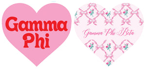 Gamma Phi Double Sided Acrylic Heart Coaster