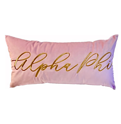 Alpha Phi VINTAGE VEGAS Embroidered Lumbar Pillow