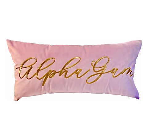 Alpha Gam VINTAGE VEGAS Embroidered Lumbar Pillow
