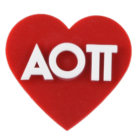 ONLINE EXCLUSIVE - Alpha Omicron Pi Acrylic Heart Pin