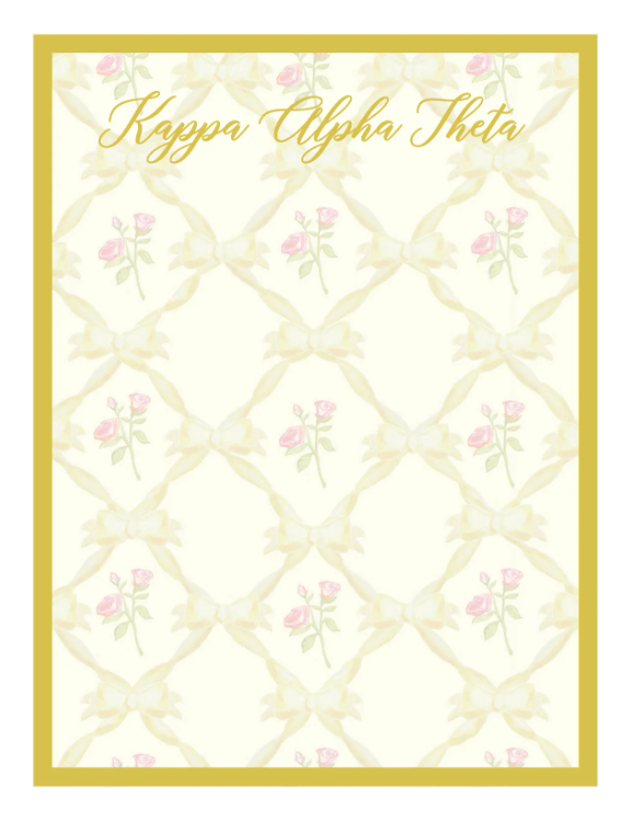 Kappa Alpha Theta Floral Notepad