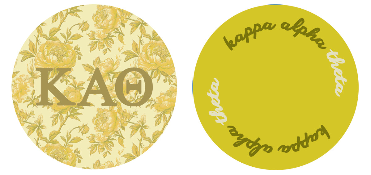 Kappa Alpha Theta Reversible Sided Acrylic Floral Coaster