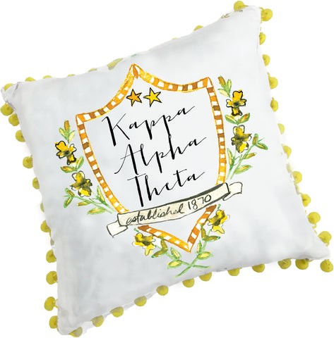 Kappa Alpha Theta Pom Pom Pillow