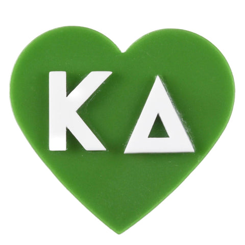 Kappa Delta Acrylic Heart Pin