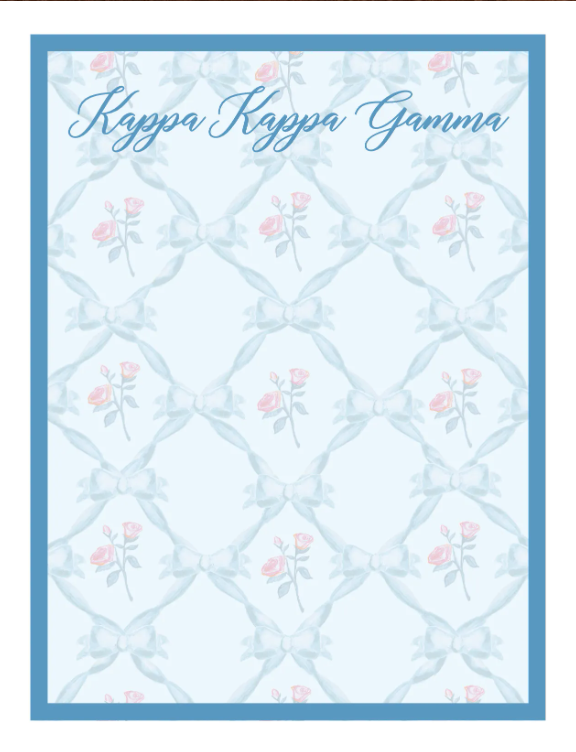 Kappa Kappa Gamma Floral Notepad