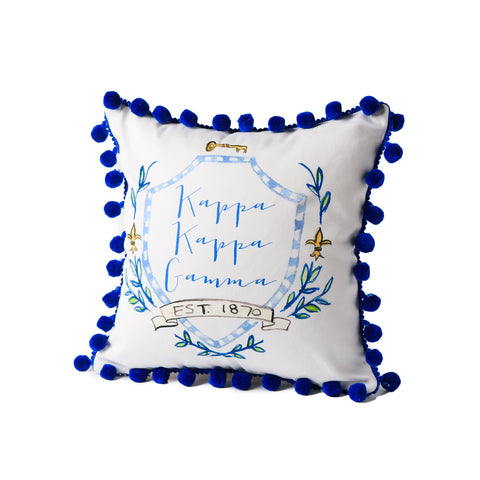 Kappa Kappa Gamma Pom Pom Pillow