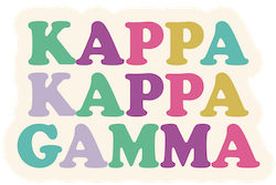 Kappa Kappa Gamma MULTICOLOR LETTER Decal