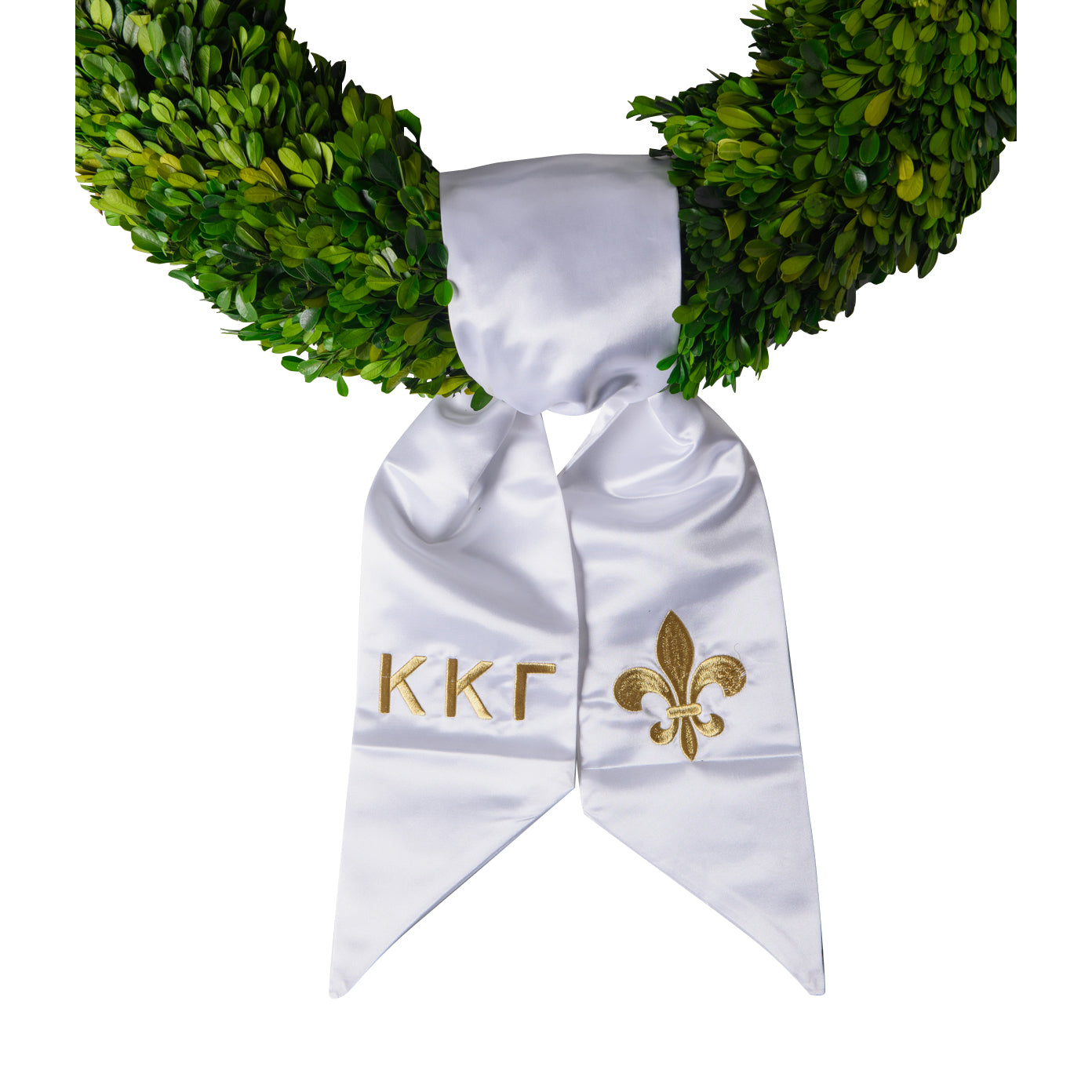Sorority Satin Embroidered Wreath Sash
