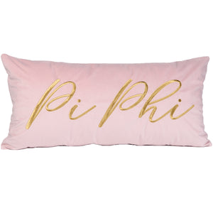 Pi Phi VINTAGE VEGAS Embroidered Lumbar Pillow