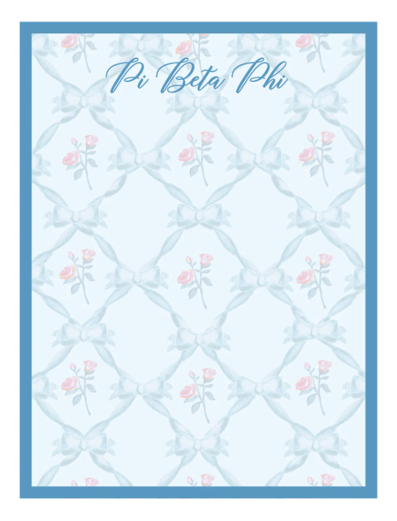 Pi Beta Phi Floral Notepad