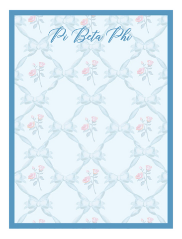 Pi Beta Phi Floral Notepad