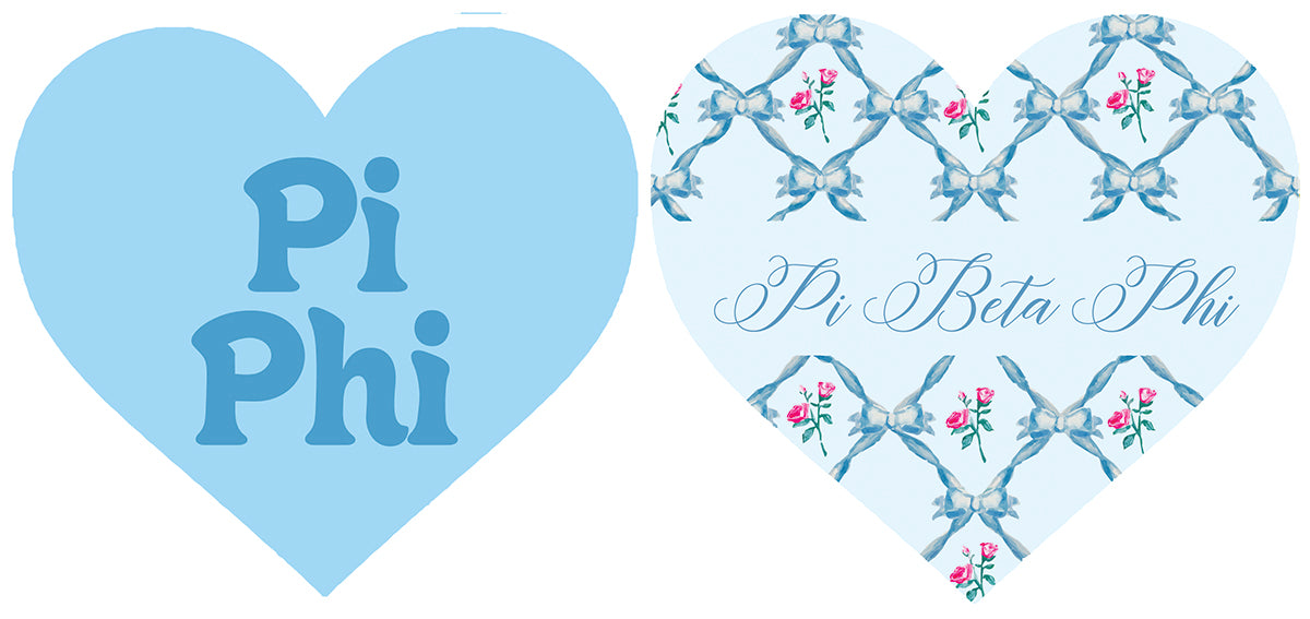 Pi Phi Double Sided Acrylic Heart Coaster