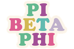 Pi Beta Phi MULTICOLOR LETTER Decal