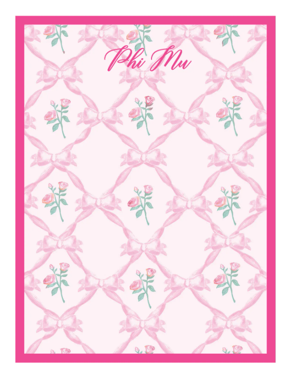 Phi Mu Floral Notepad