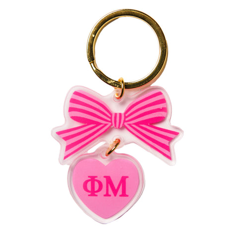 Phi Mu BOW-DACIOUS Keychain