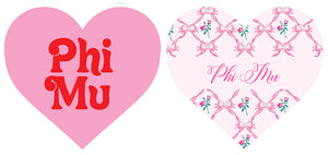 Phi Mu Double Sided Acrylic Heart Coaster