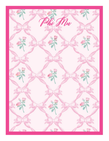 Phi Mu Floral Notepad