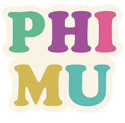 Phi Mu MULTICOLOR LETTER Decal