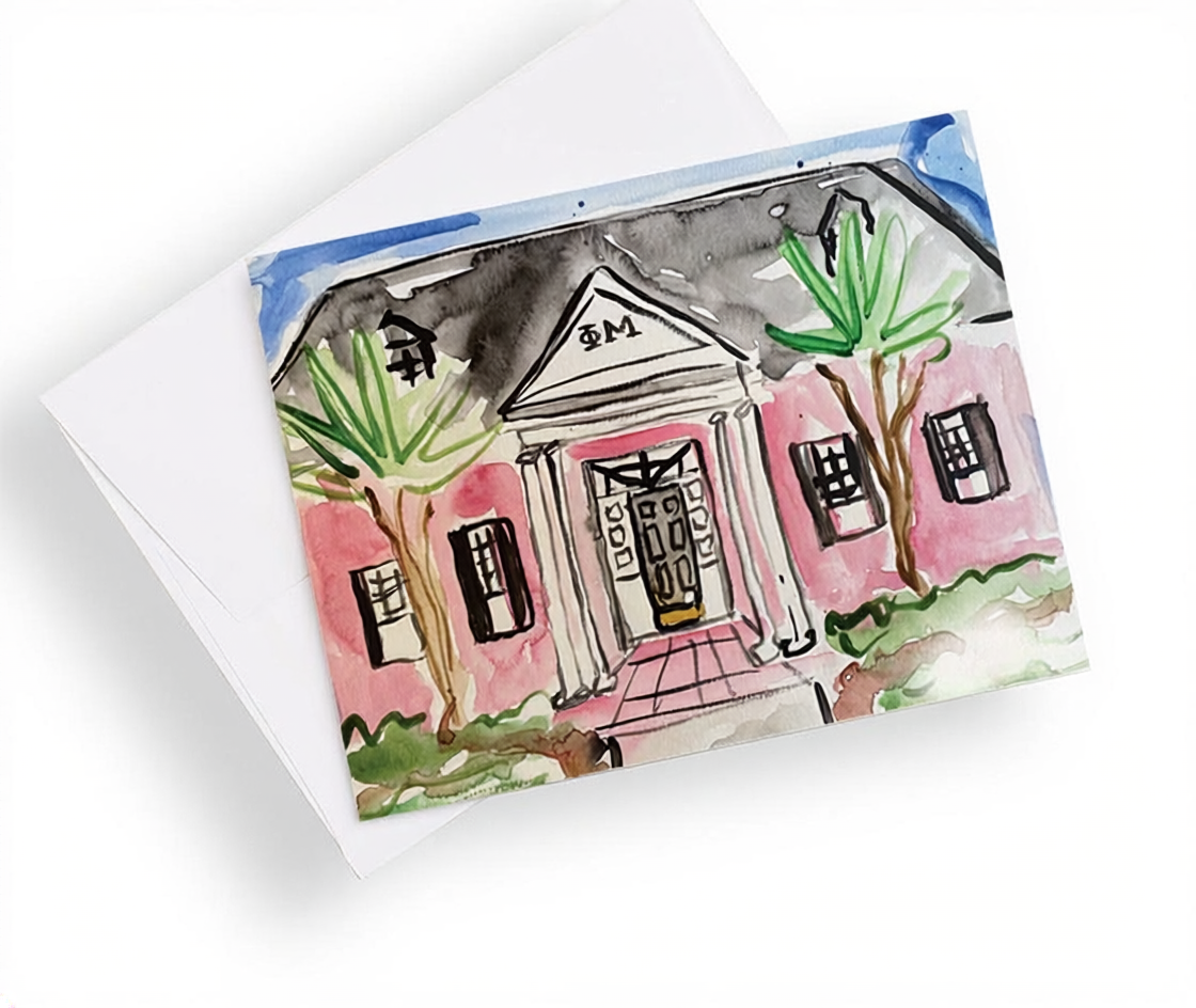 Louisiana Tech Sorority House Notecards
